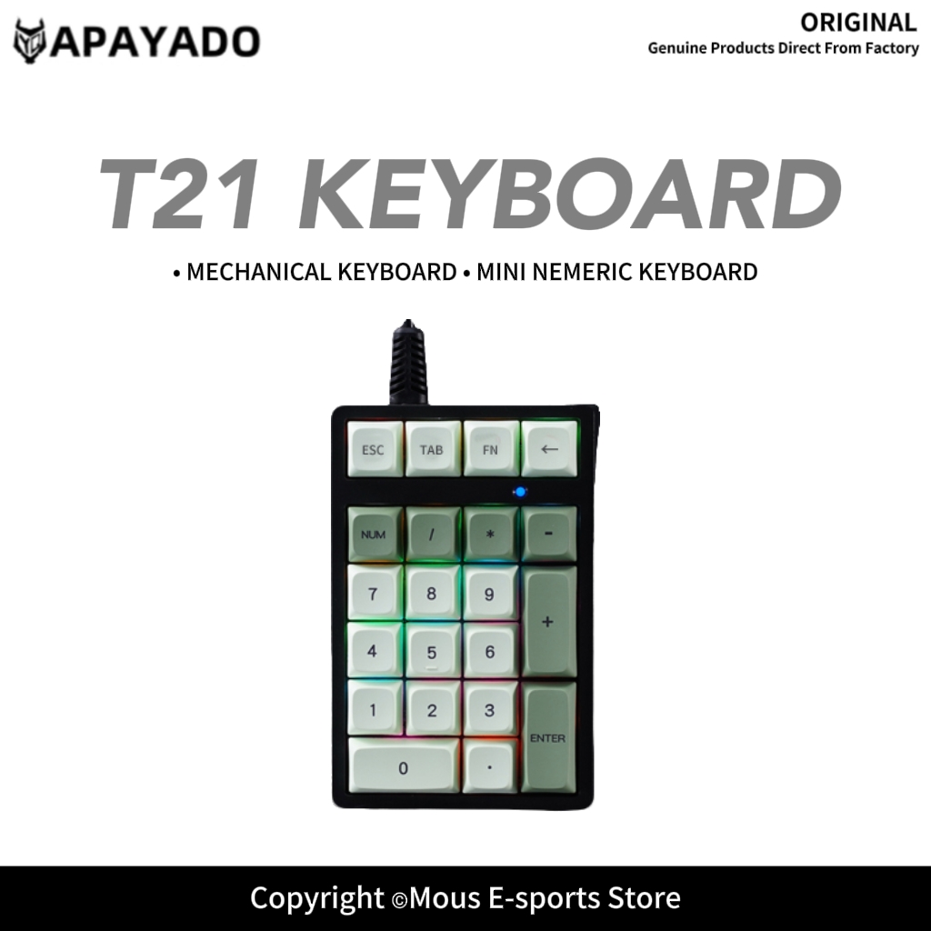 Pbt Keycaps For Numeric Keypad Numpad - T21 APAYADO Kablolu Sayısal Tuş Takımı