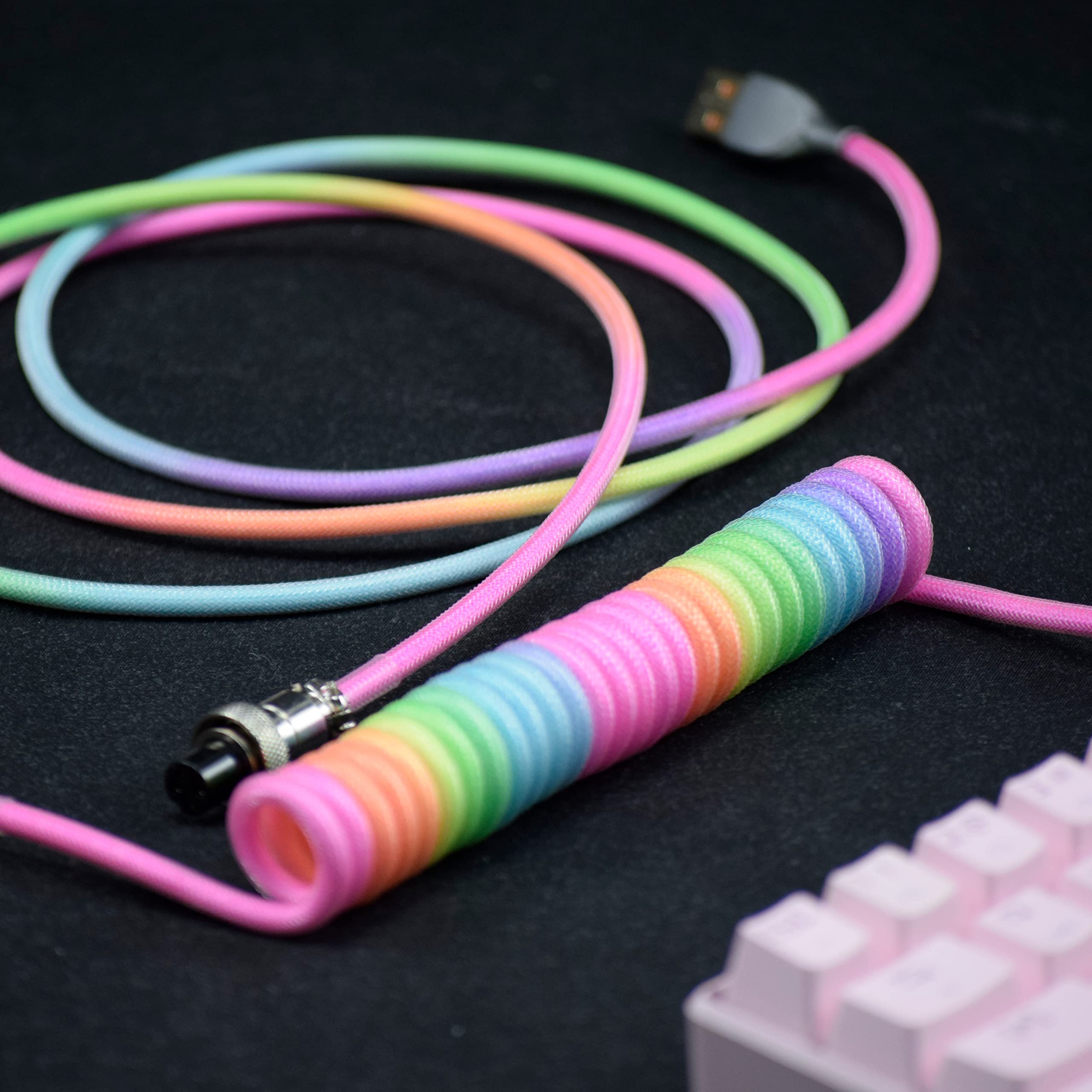 Type C Detachable Cable Coiled Keyboard - Type-C - USB A Klavye Kabloları