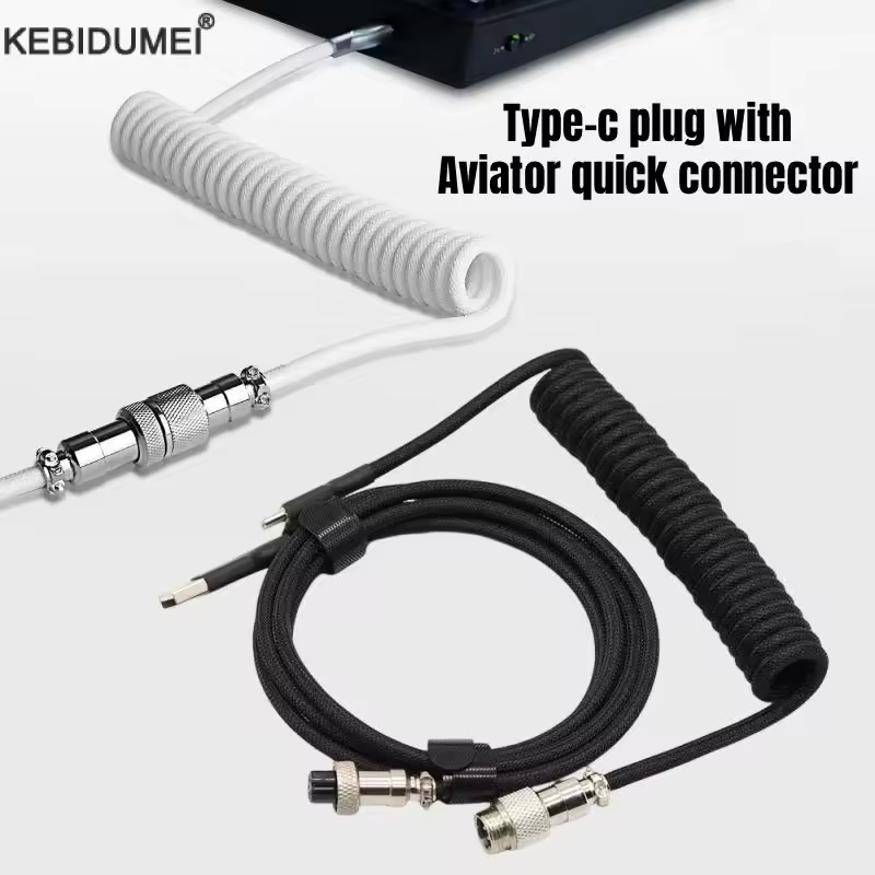 Type C Detachable Cable Coiled Keyboard - USB Tip C Sarmal Aviator Kablosu
