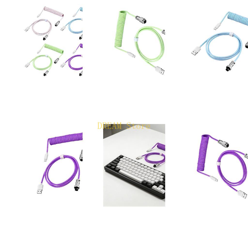 Type C Detachable Cable Coiled Keyboard - Çıkarılabilir Metal Sarmal Klavye Kablosu Tip
