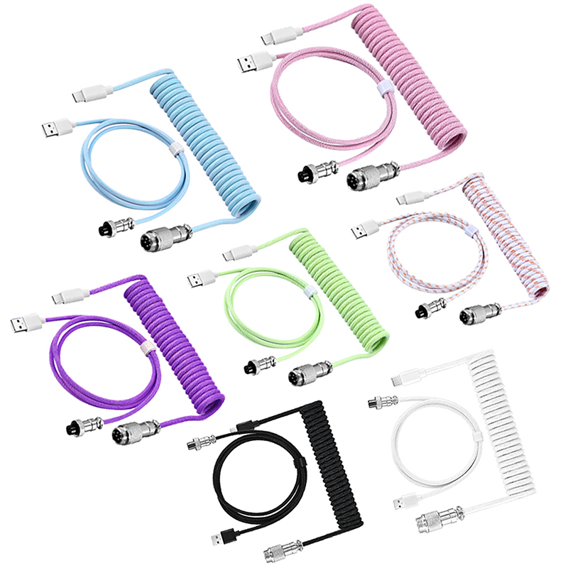Type C Detachable Cable Coiled Keyboard - Sarmal Klavye Kablosu Tip C USB-A