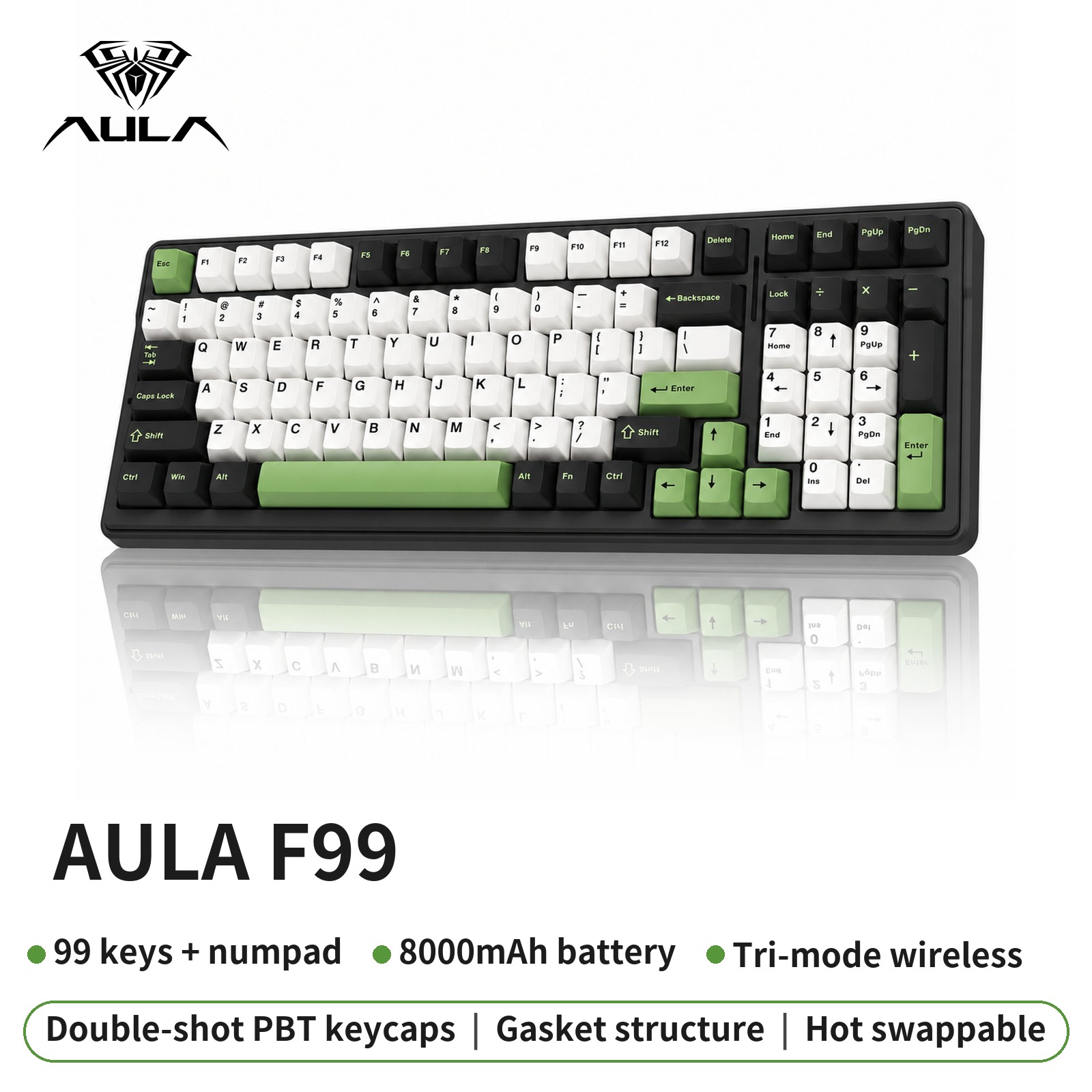 Mechanical Numpad Hot Swap Rgb Wireless - AULA F99 Pro Sessiz Kablosuz Mekanik