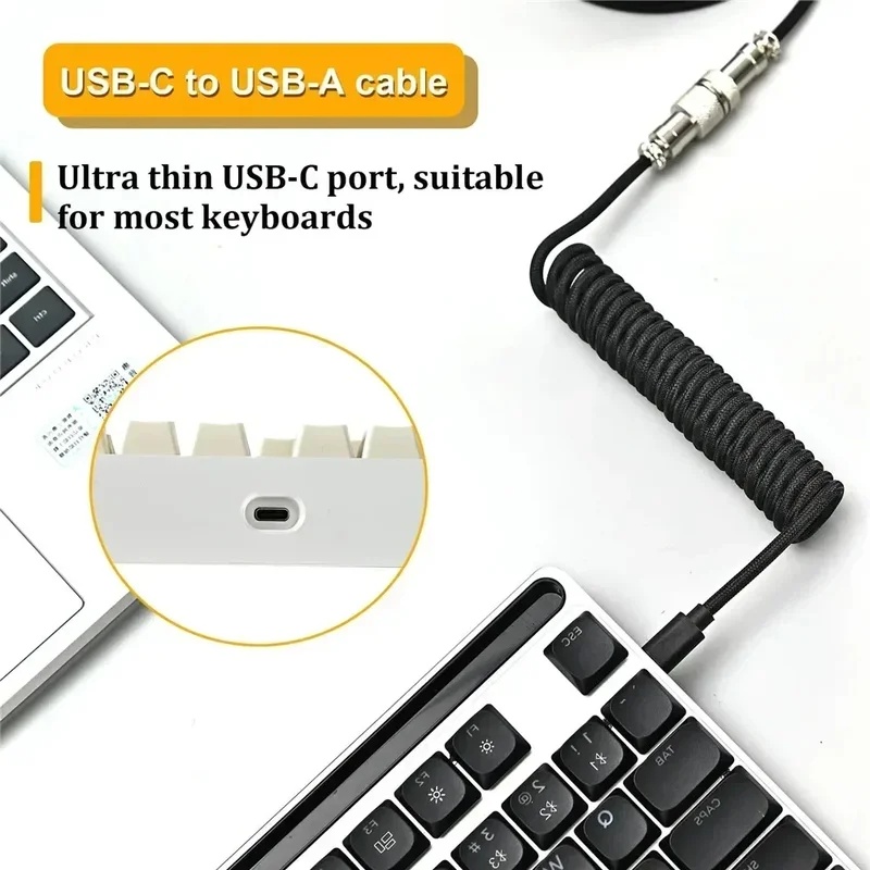 Type C Mekanik Klavye Spiral K - Type C Detachable Cable Coiled Keyboard incelemesi ve fiyatı