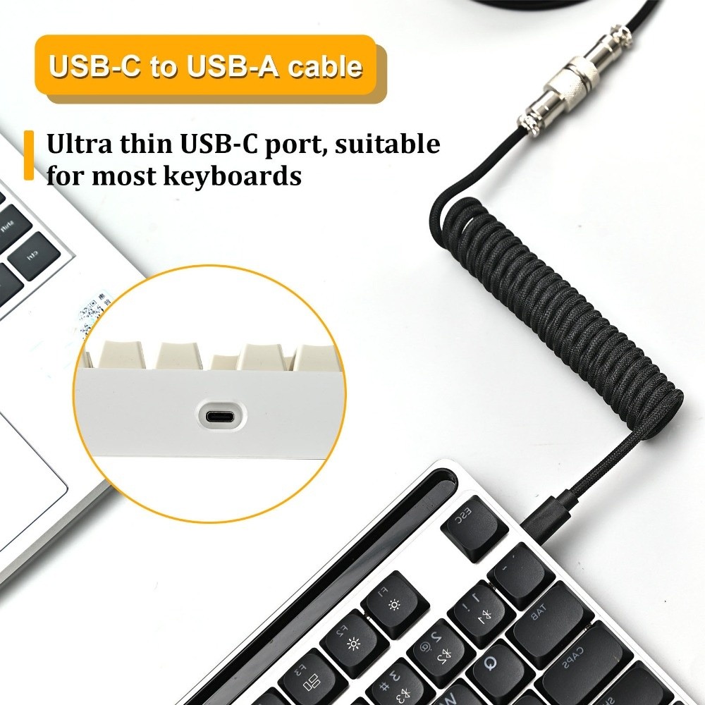 USB A Girişli Mekanik Klavye S - Type C Detachable Cable Coiled Keyboard incelemesi ve fiyatı