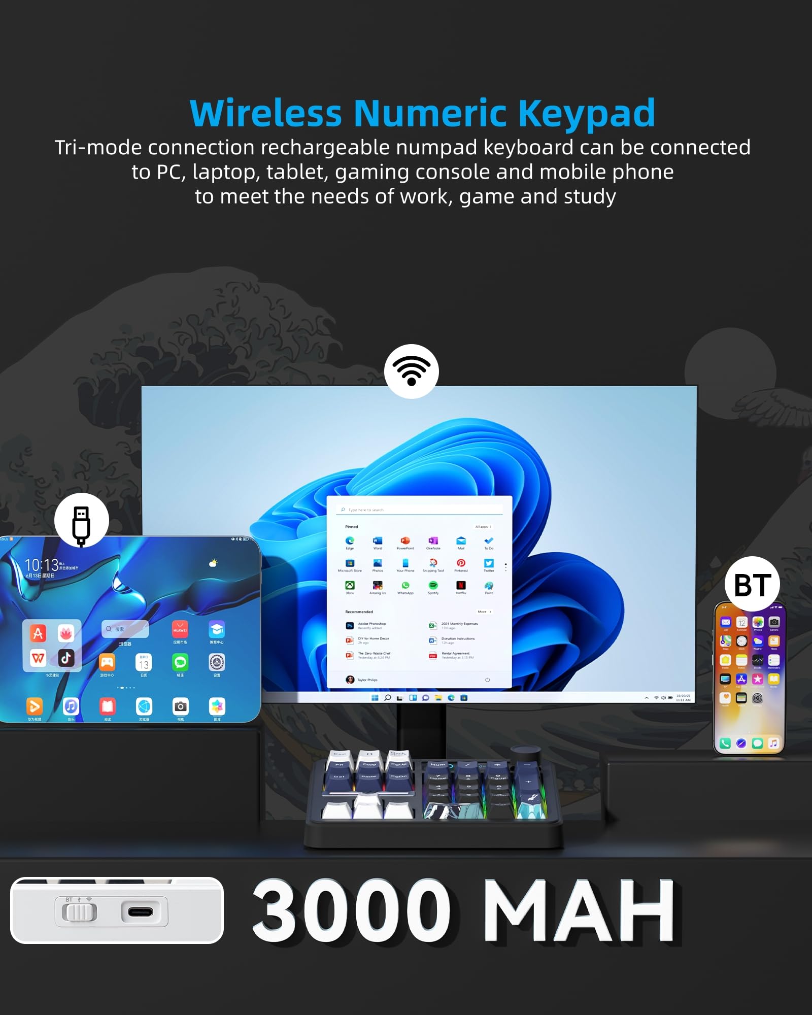 Womier SK30 Mini Mekanik Numpa - Mechanical Numpad Hot Swap Rgb Wireless incelemesi ve fiyatı