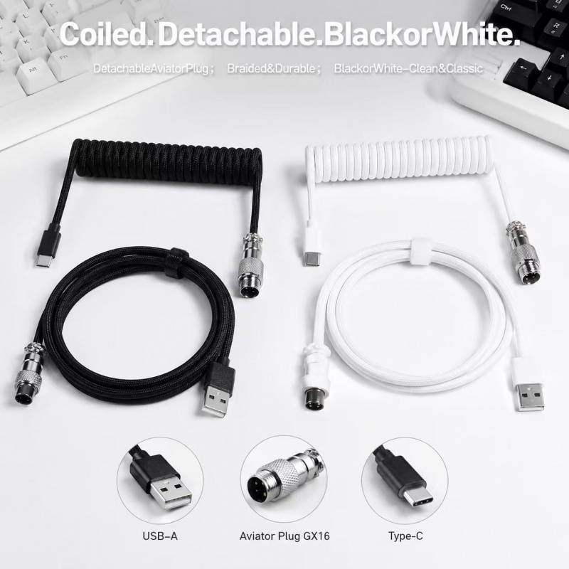 59 inç Tip-C Spiral Mekanik Kl - Type C Detachable Cable Coiled Keyboard incelemesi ve fiyatı