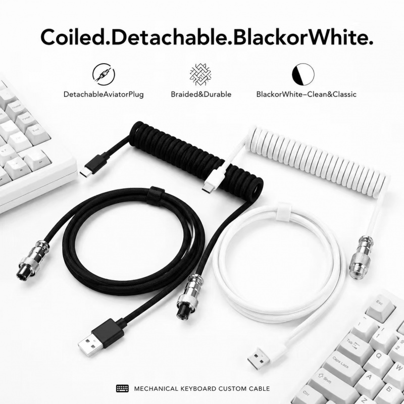 59 inç Tip-C Spiral Mekanik Kl - Type C Detachable Cable Coiled Keyboard incelemesi ve fiyatı