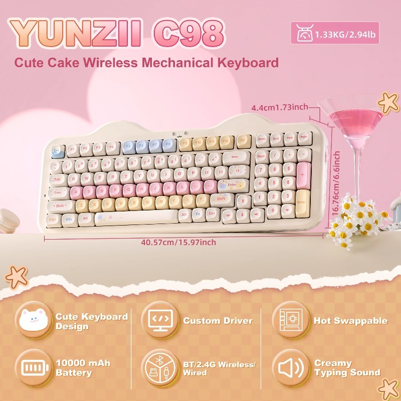 C98 Cake Kablosuz Mekanik Klav - Mechanical Numpad Hot Swap Rgb Wireless incelemesi ve fiyatı
